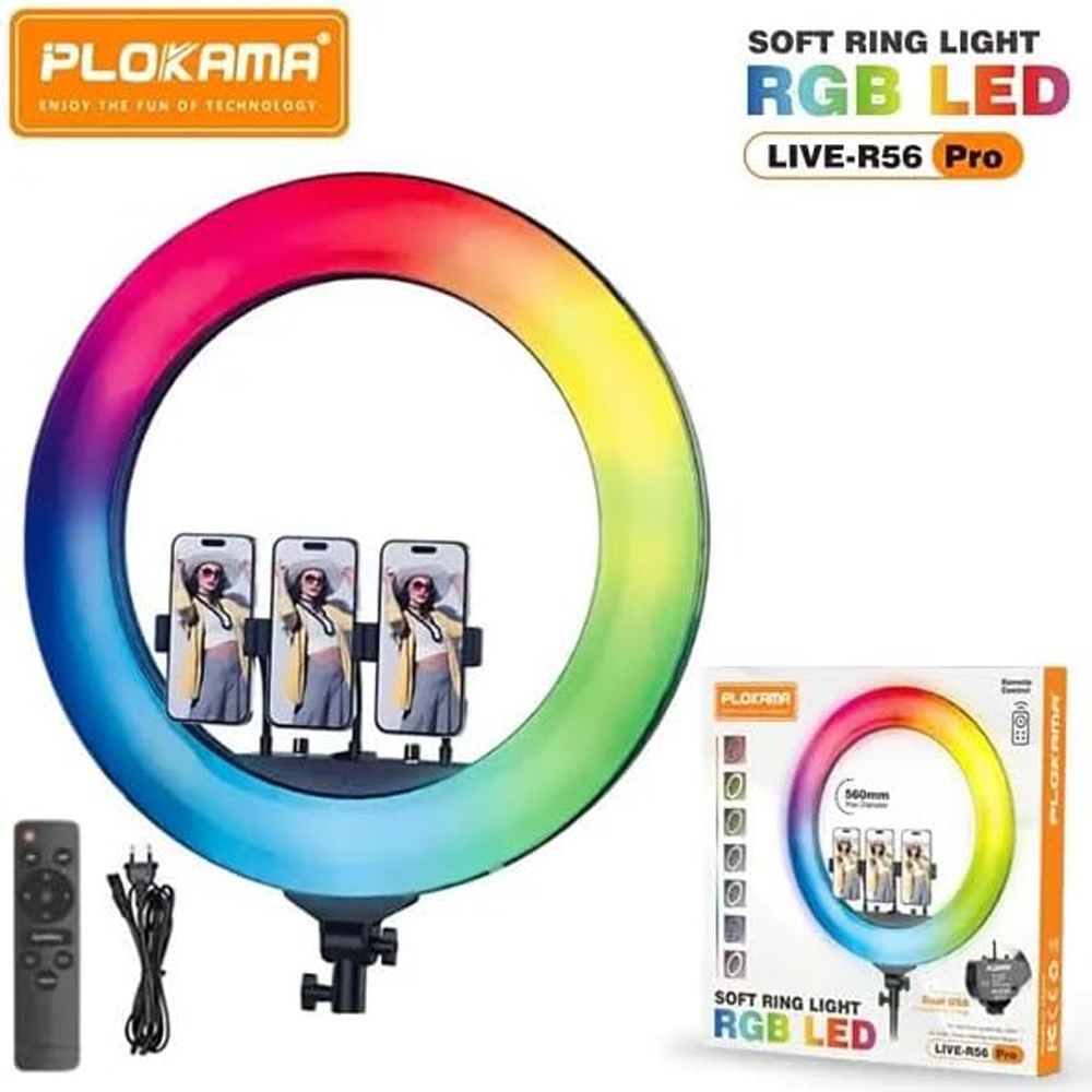 Plokama Live-R56 Pro Soft Ring Light (560mm - RGB - Remote Control)