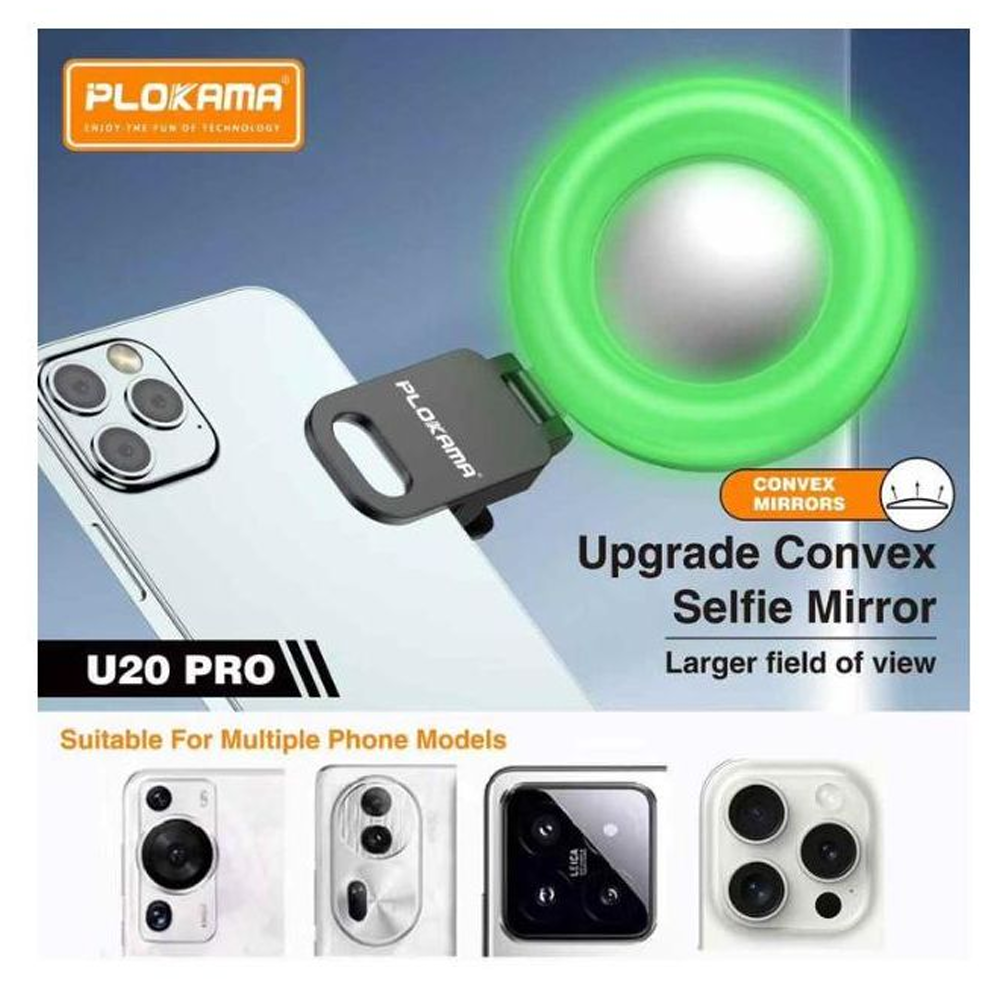 Plokama U20 PRO LED RGB Ring Light 6.8cm x 1.3cm x 9.9cm With Phone Buckle