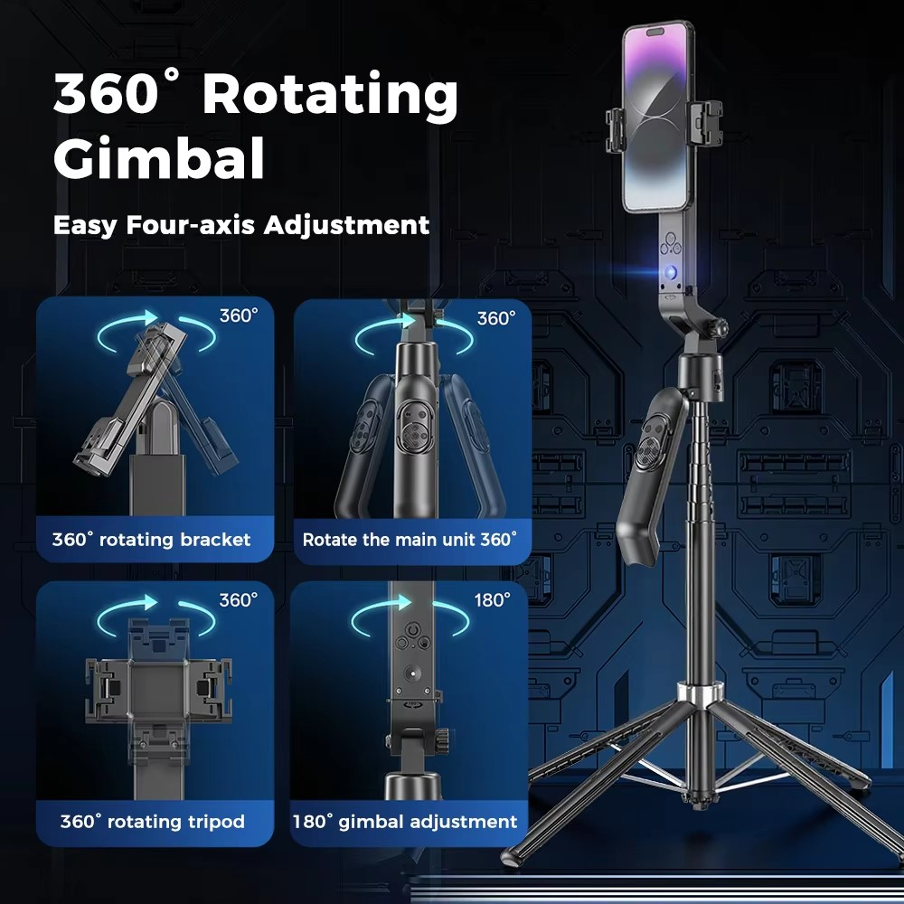 Q565 Face Tracking Selfie Stick - Tripod 1.80m With Remote Control