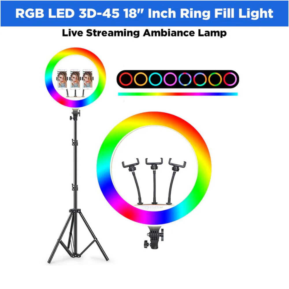 RING LIGHT 18 INCH + REMOTE 3D-45 RGB