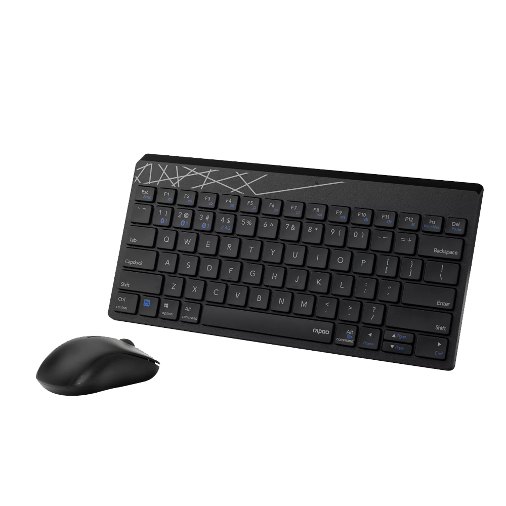 Rapoo 8000M Bluetooth/Wireless Keyboard + Mouse Combo - Black