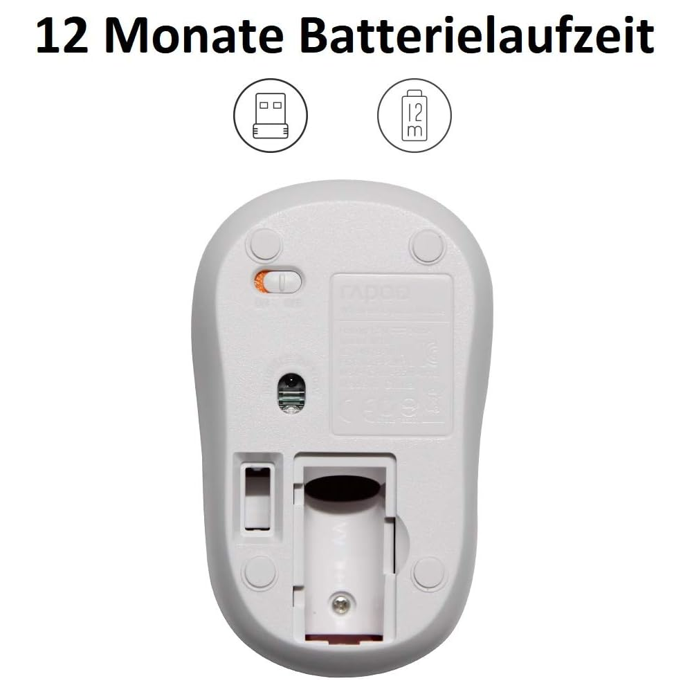 Rapoo M10 Plus Wireless Mouse - White