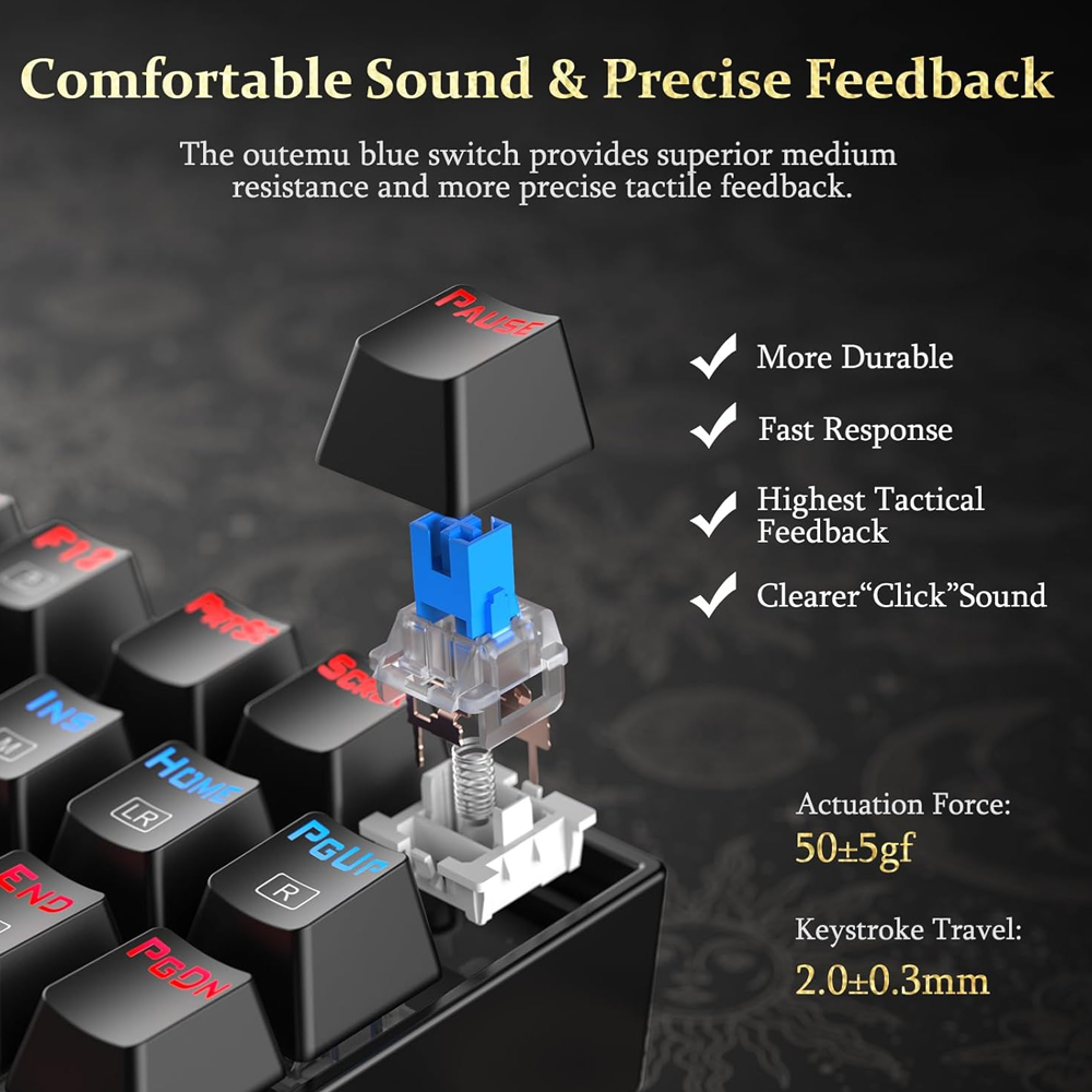 Keyboard USB Mechanical Redragon Kumara (Blue Switch) K552E