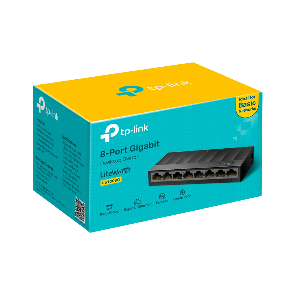 TP-Link LS1008G 8-Port 10/100/1000Mbps Gigabit Desktop Switch