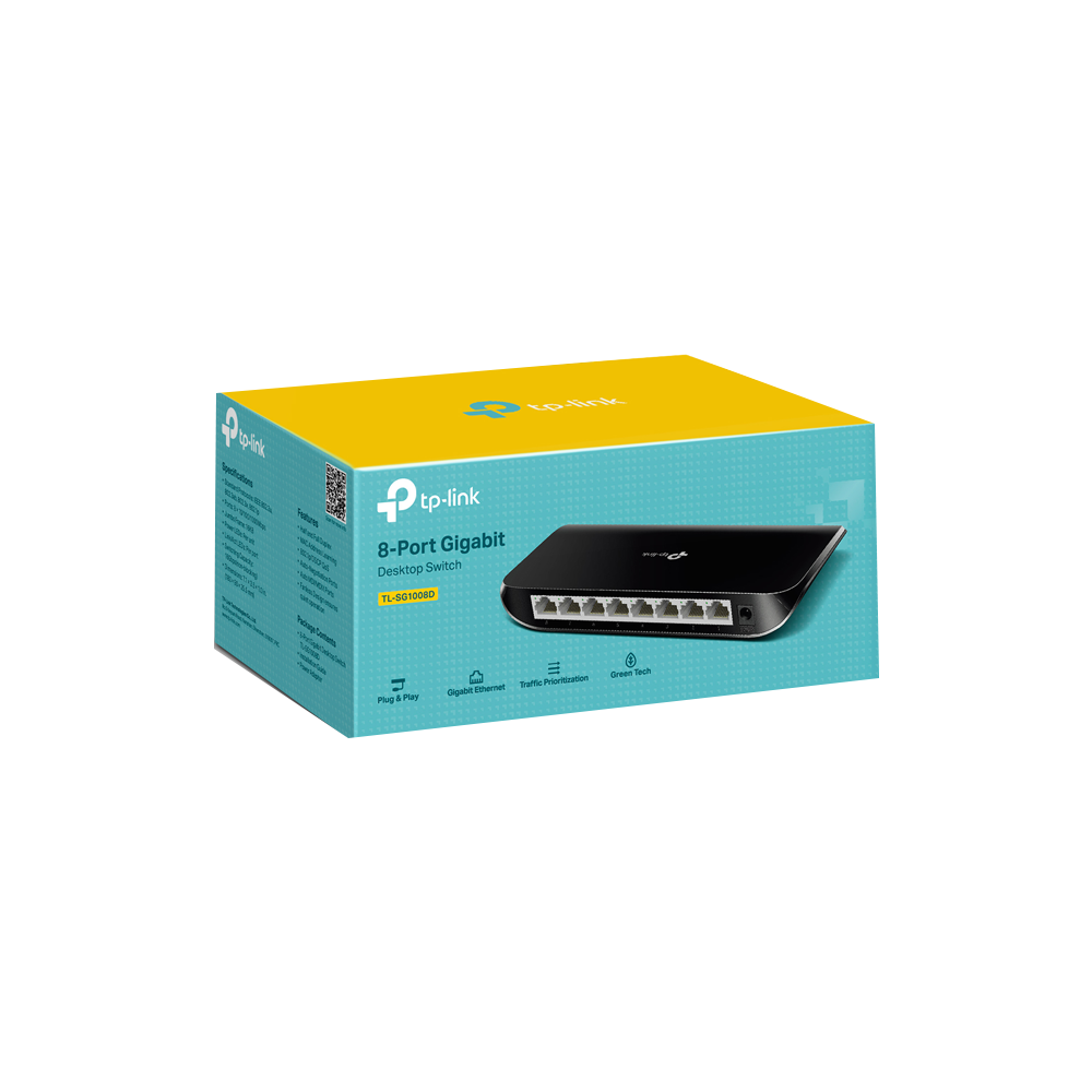 Switch 8Port TP-Link Tl-Sg1008D Gigabit 10/100/1000