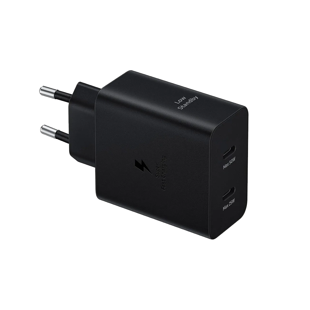 Samsung EP-T5020XBEGGB 50W Type-C Adapter Duo With Cable Type-C to Type-C (5A/1.8m) - Black