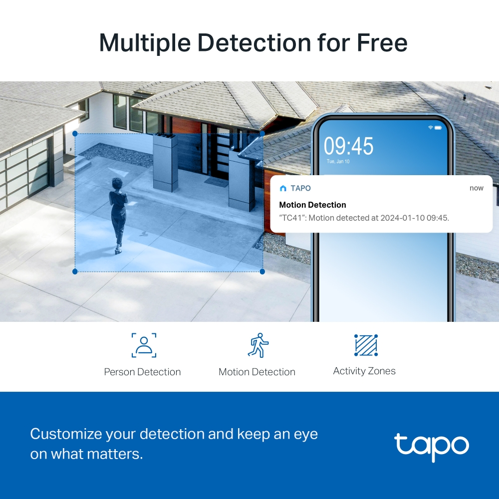 TP-Link Tapo CT41 Pan/Tilt Security Wi-Fi Camera 2K 3MP Outdoor (Color Night Vision)