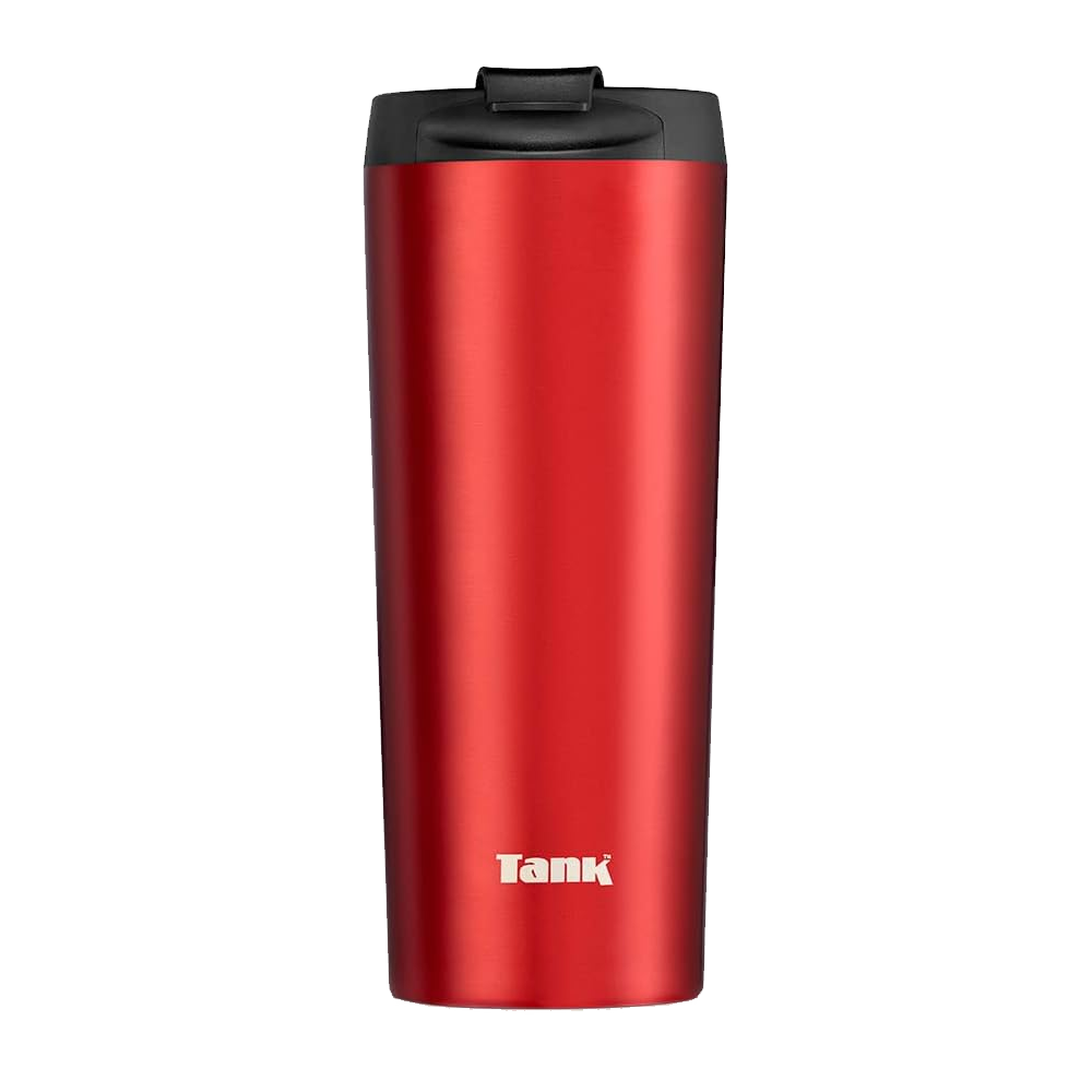 Tank Me Stainless Steel Thermal Mug Tumbler Easy Sip-Flip Button 450ml - Dark Red