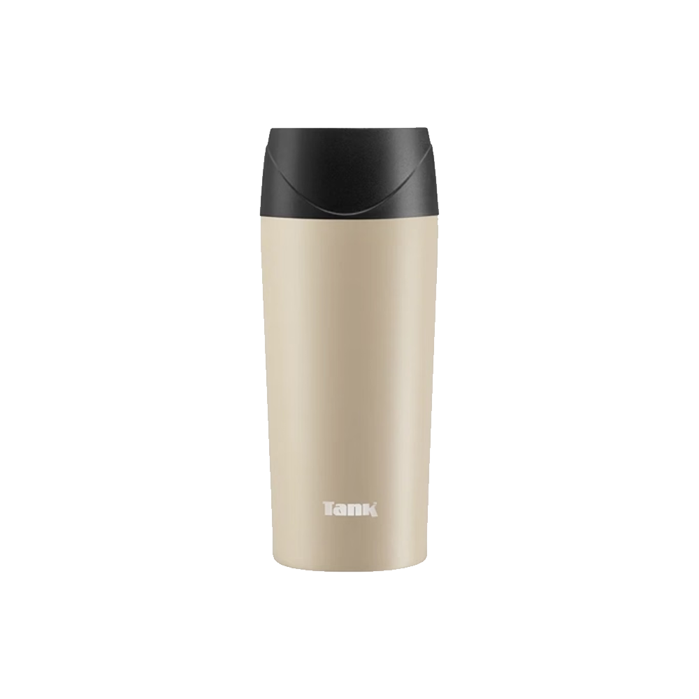 Tank Me Stainless Steel Thermal Mug Tumbler Easy Sip-Push Button 360ml - Off White