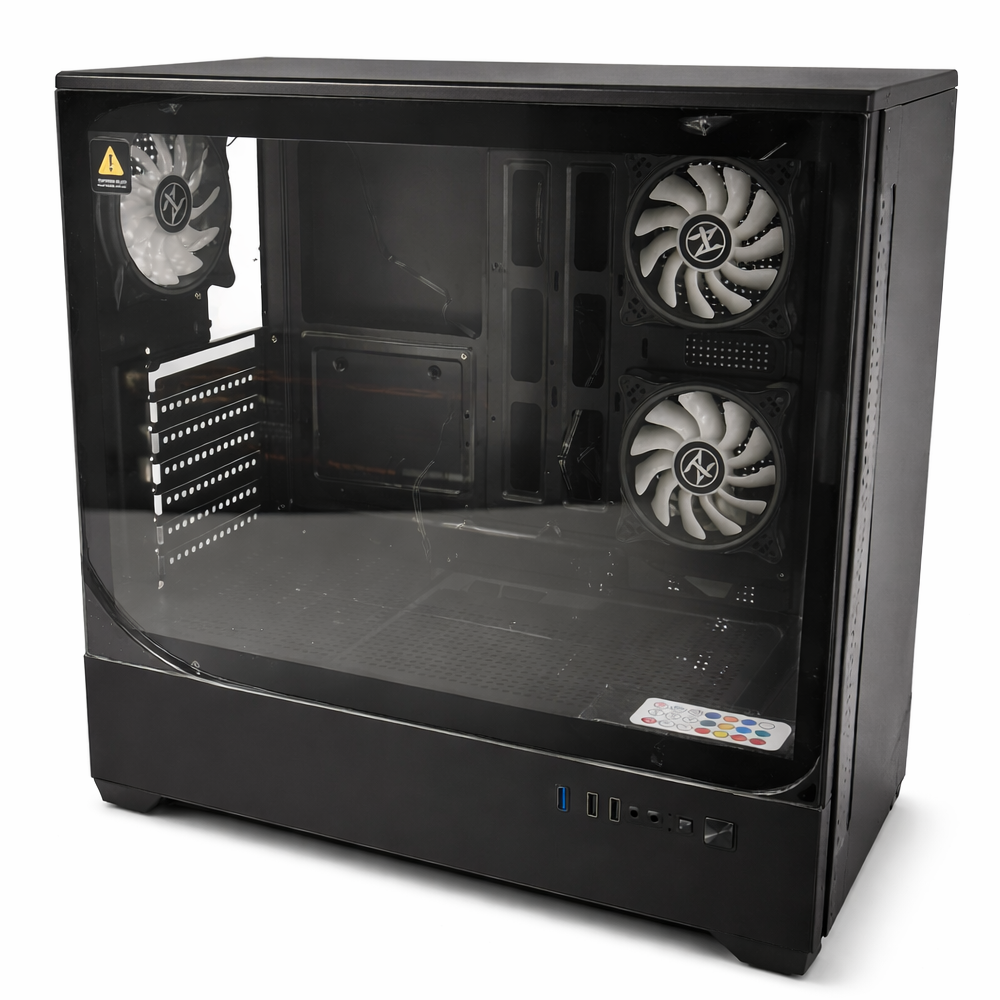 TechnoZone C750 Caraxes RGB Mid Tower Case + 80 Plus 650W Power Supply