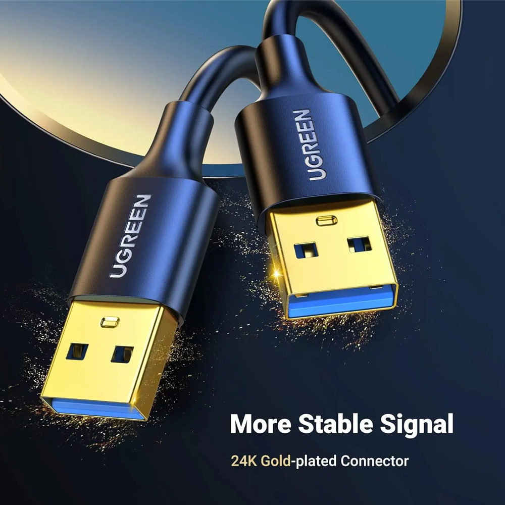 Ugreen 10370 USB 3.0 Male to Male Data Cable 1m - Black
