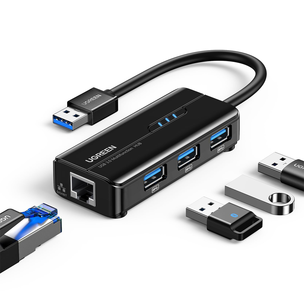 Ugreen 20265 3-Port USB 3.0 HUB With Gigabit Ethernet Adapter