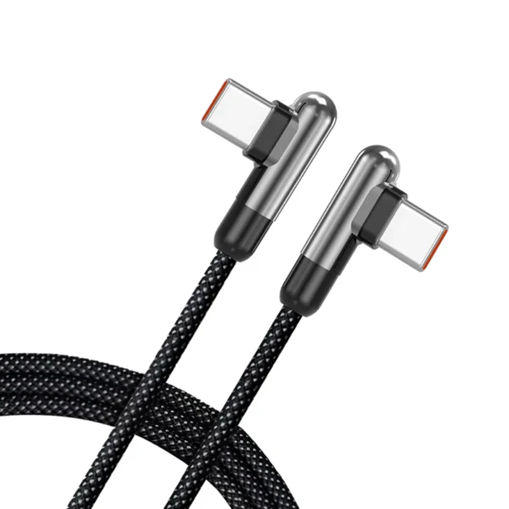 LITO LD13CC Type-C to Type-C 60W 90° Elbow Metal Cable 1m - Black