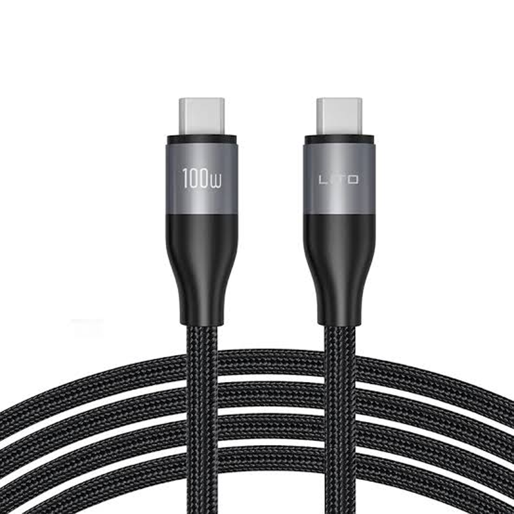 LITO LD25CC Type-C to Type-C 100W Metal Cable 2m - Black