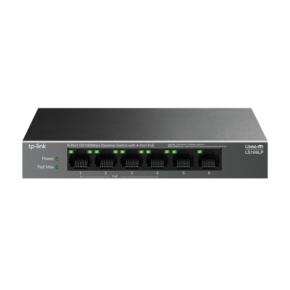 TP-Link LS106LP 6-Port (4 Port PoE+ ) 10/100 Desktop Switch