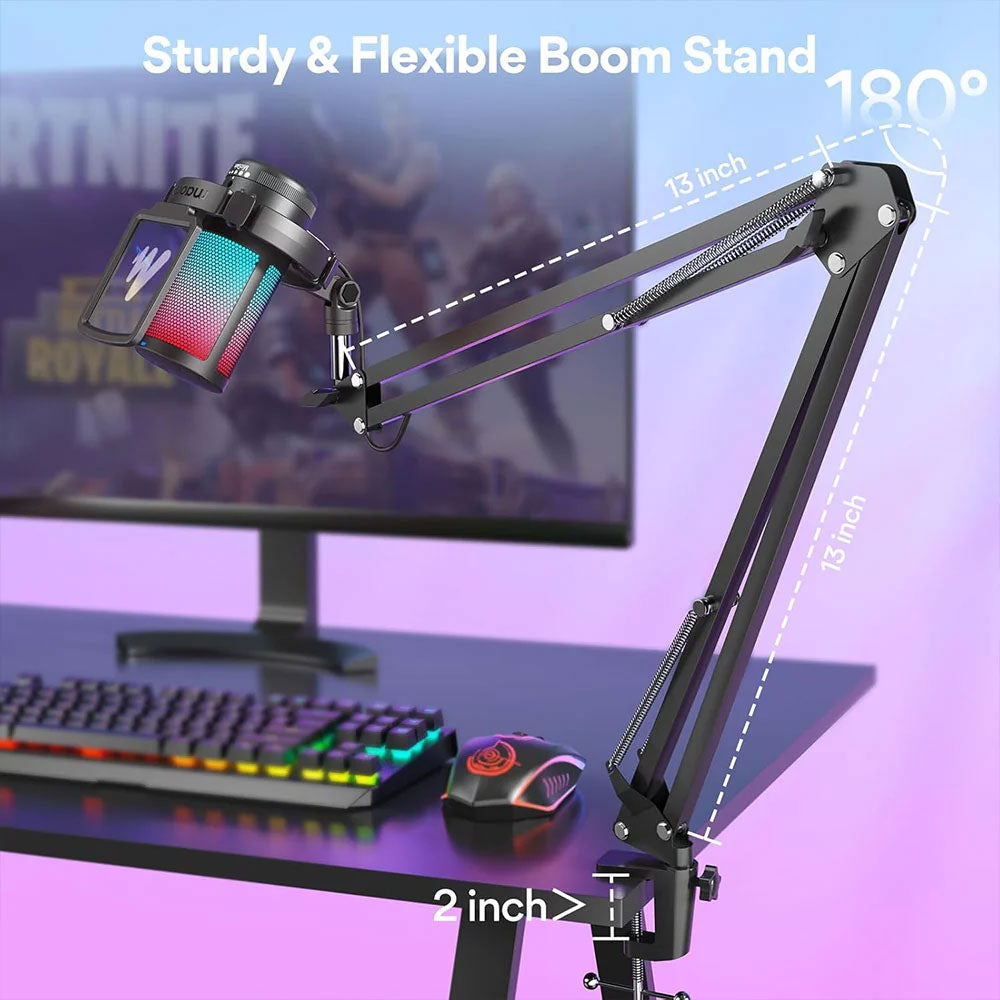 Maono DGM20S RGB Gaming Wired Microphone With Boom Arm - Black