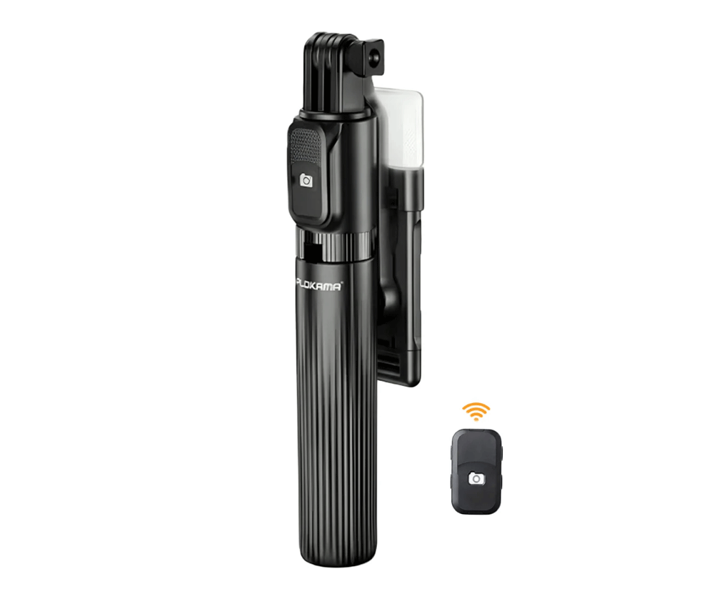 Plokama Live-K6 LED Selfie Stick - Tripod 100cm with LED Light & Remote Control