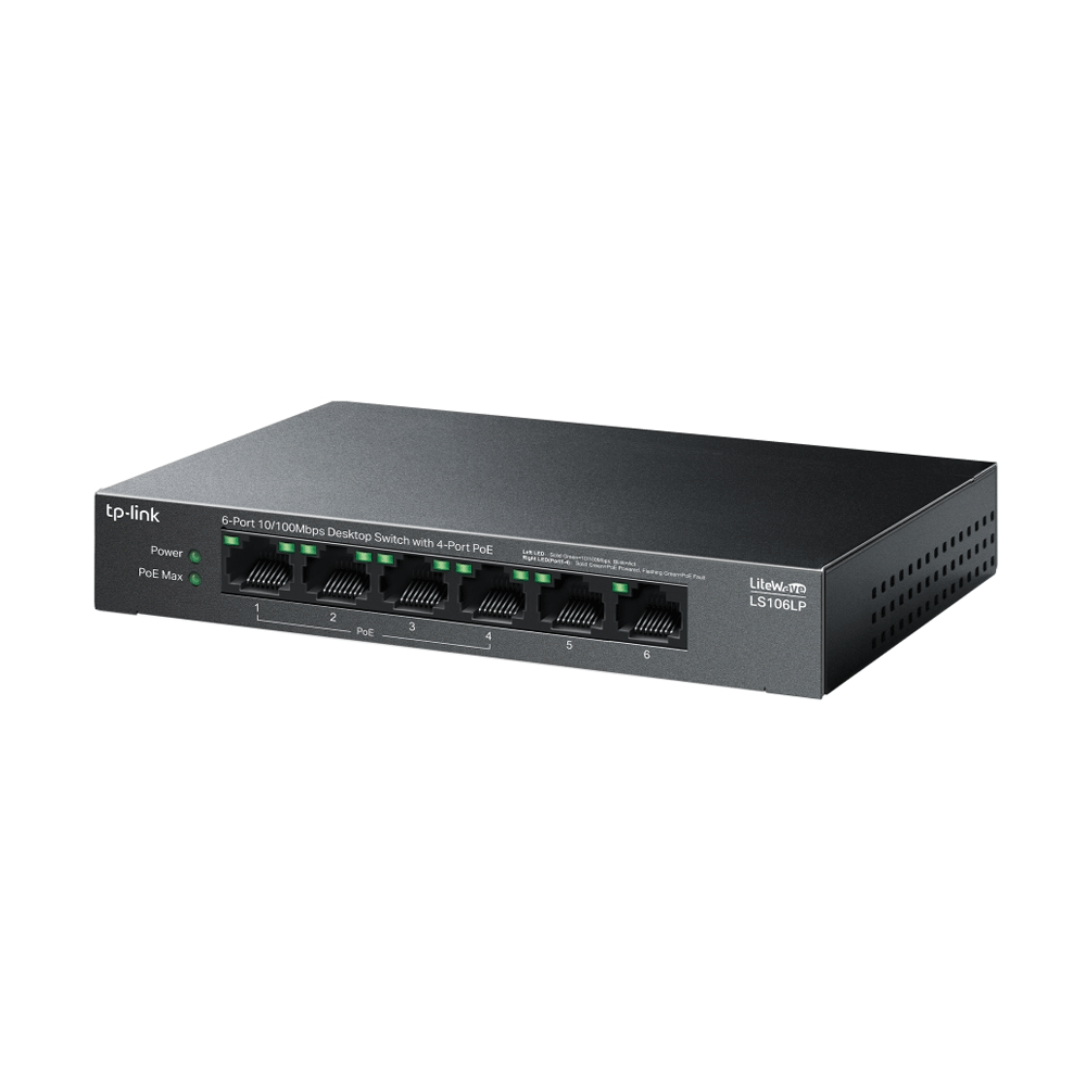 TP-Link LS106LP 6-Port (4 Port PoE+ ) 10/100 Desktop Switch