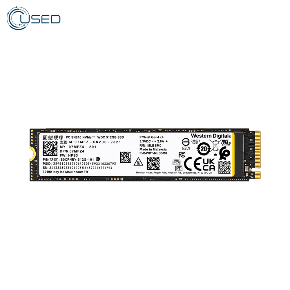 Western Digital 512GB NVMe M.2 SSD 2280 (Original Used)