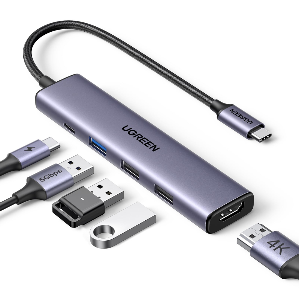 Ugreen 15495 5-in-1 Type-C HUB Converter to (Type-C - 3xUSB - HDMI )