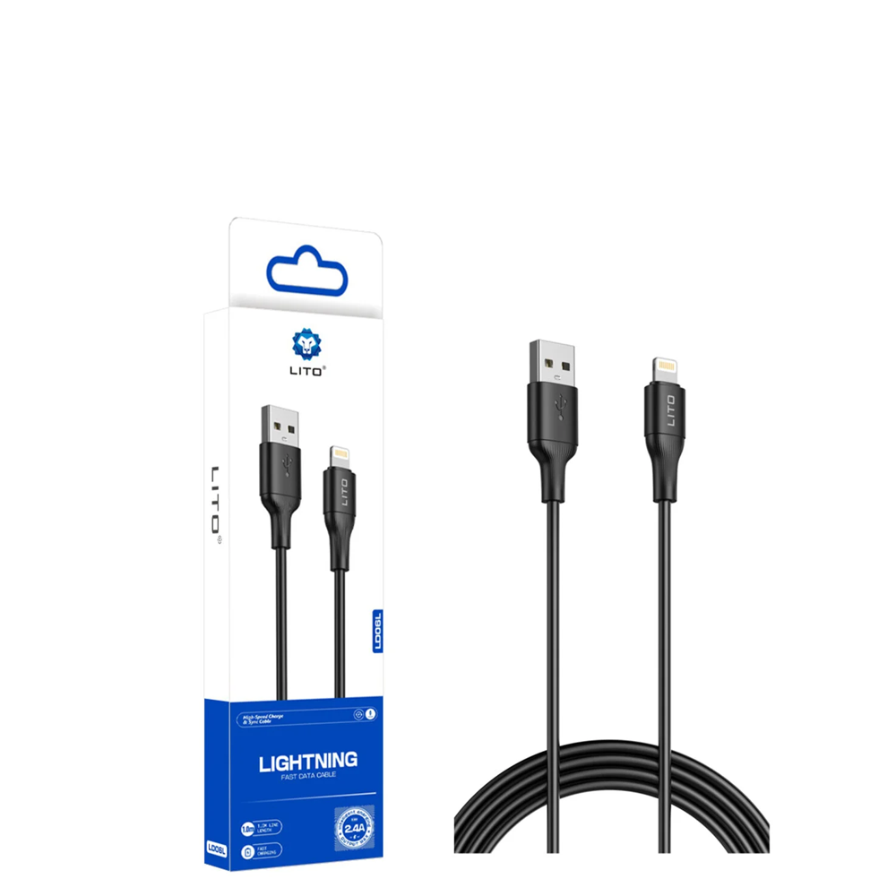 LITO LD06L USB to Lightning 2.4A Cable 1m - Black