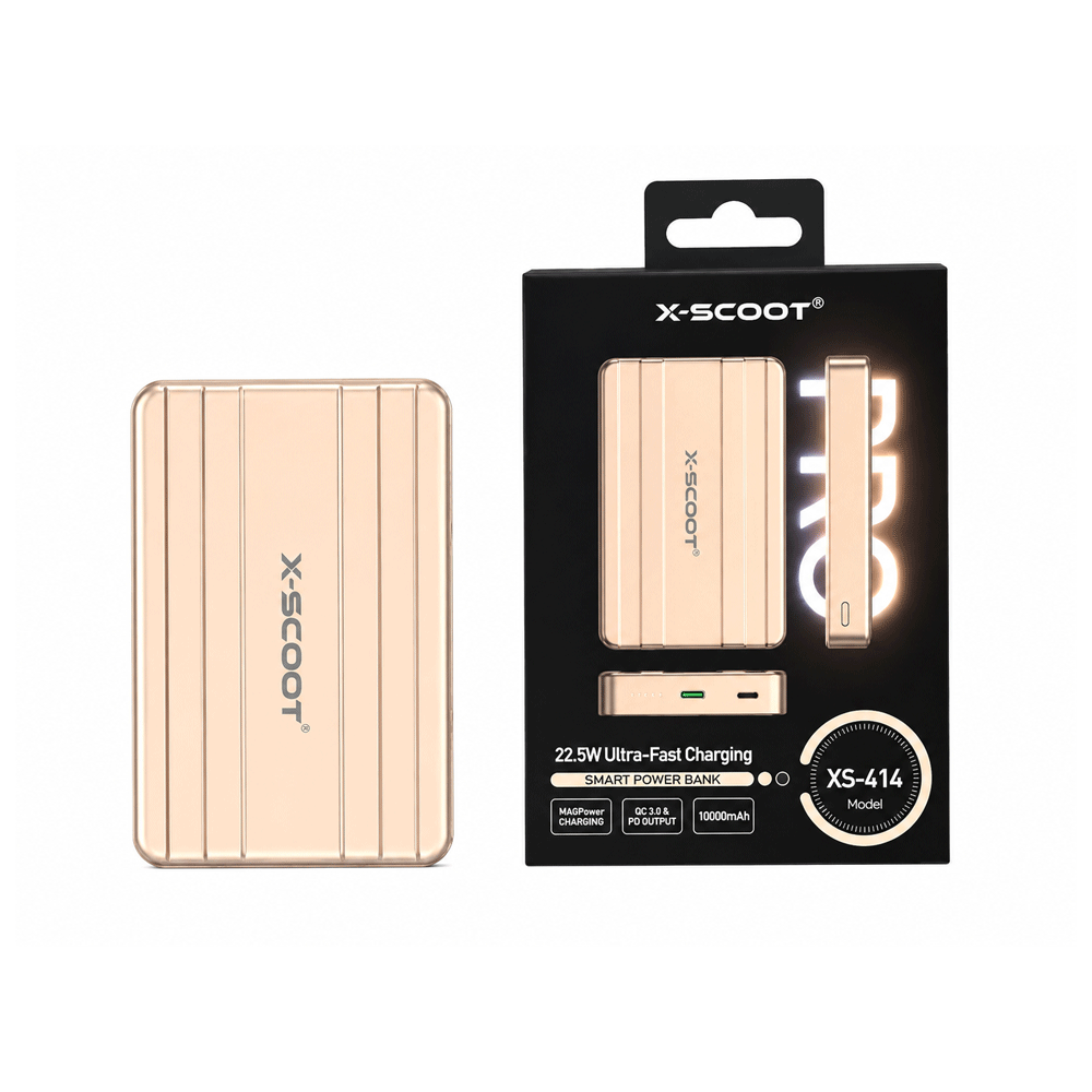 X-Scoot XS-414 22.5W Magnetic Wireless Power Bank 10000mAh - Black