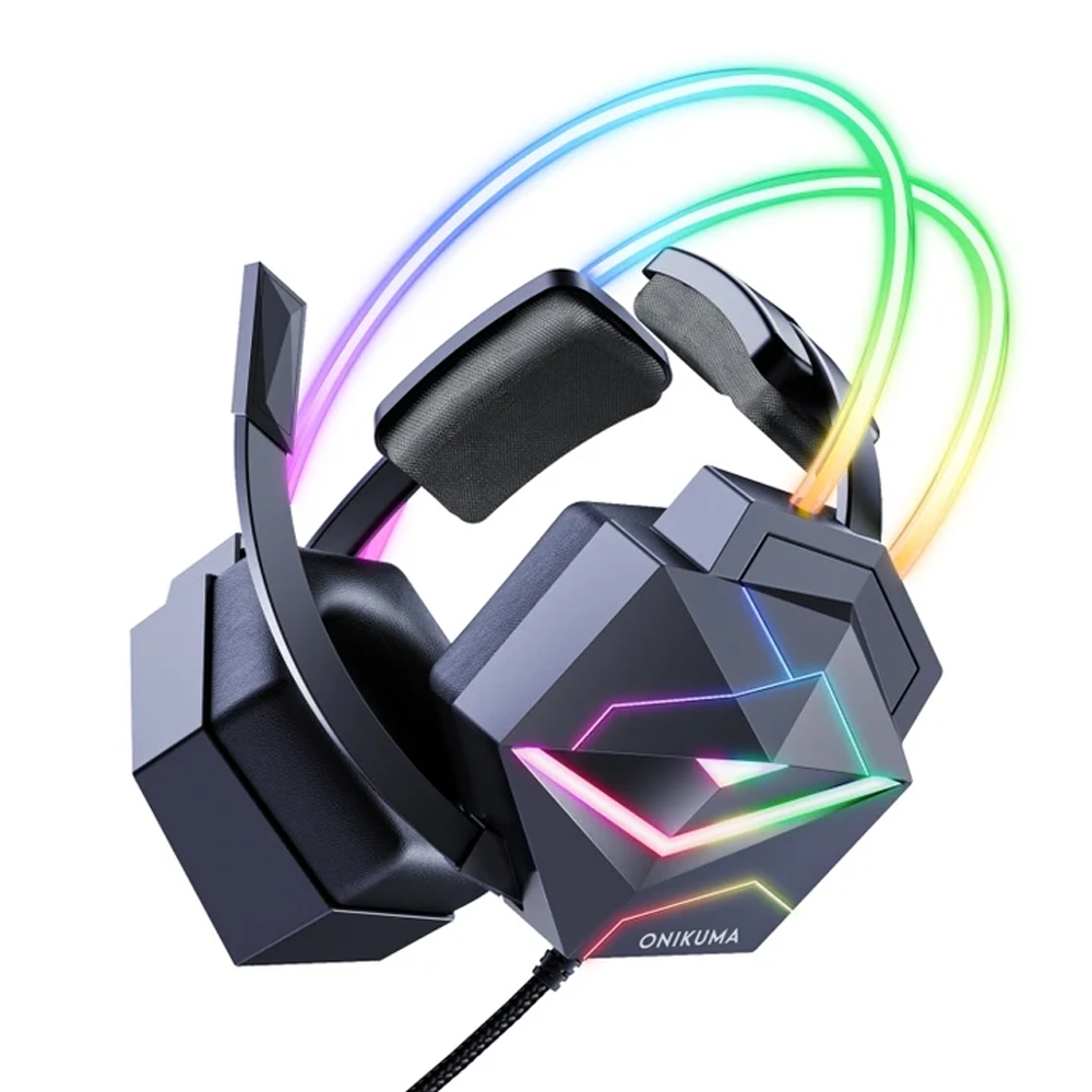 Onikuma X20 Wired RGB Gaming Headphone (One Socket 3.5mm With Converter + USB) - Black
