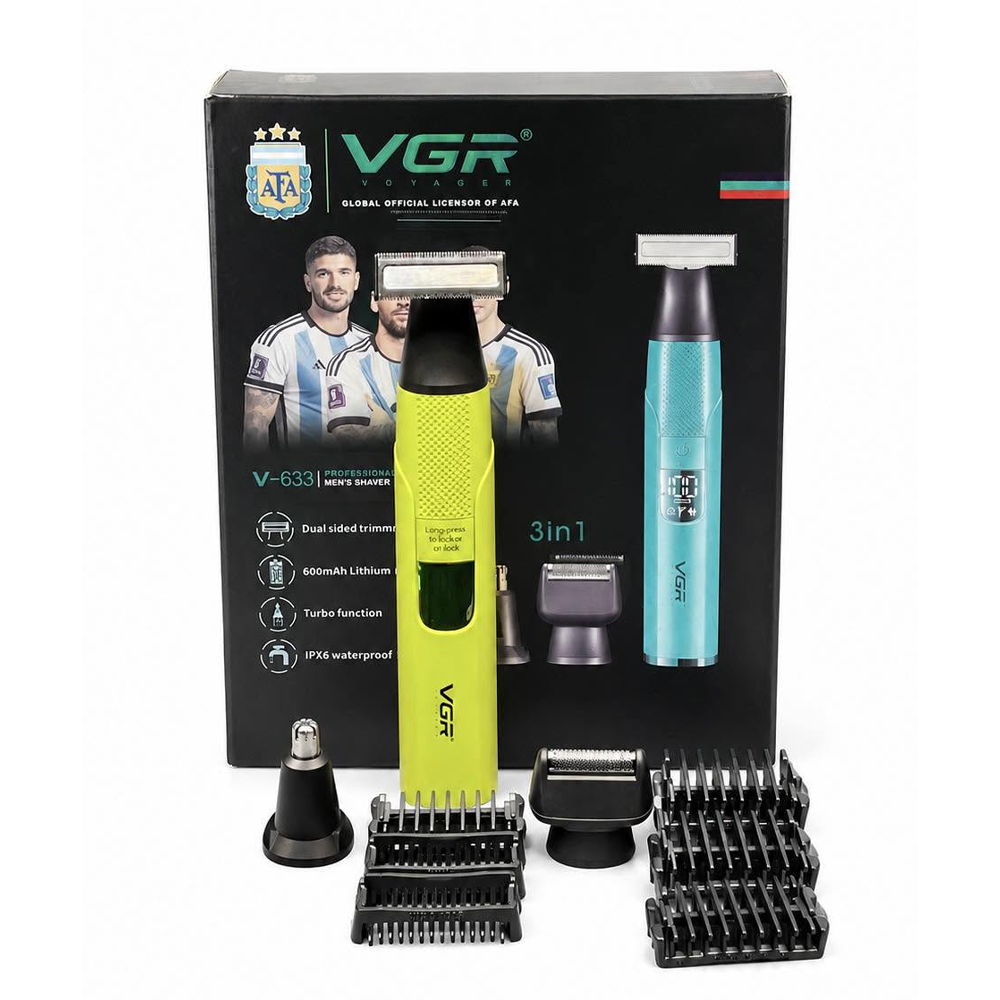 VGR V-633 3-in-1 Rechargeable Mens Shaver Set