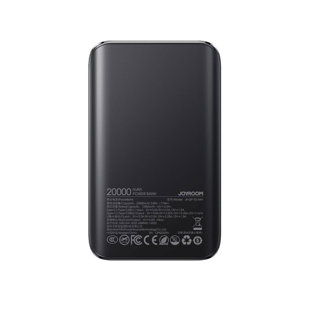 Joyroom JR-QP192 Star Series Mini Digital Display 22.5W Fast Charging Power Bank 20000mAh - Black