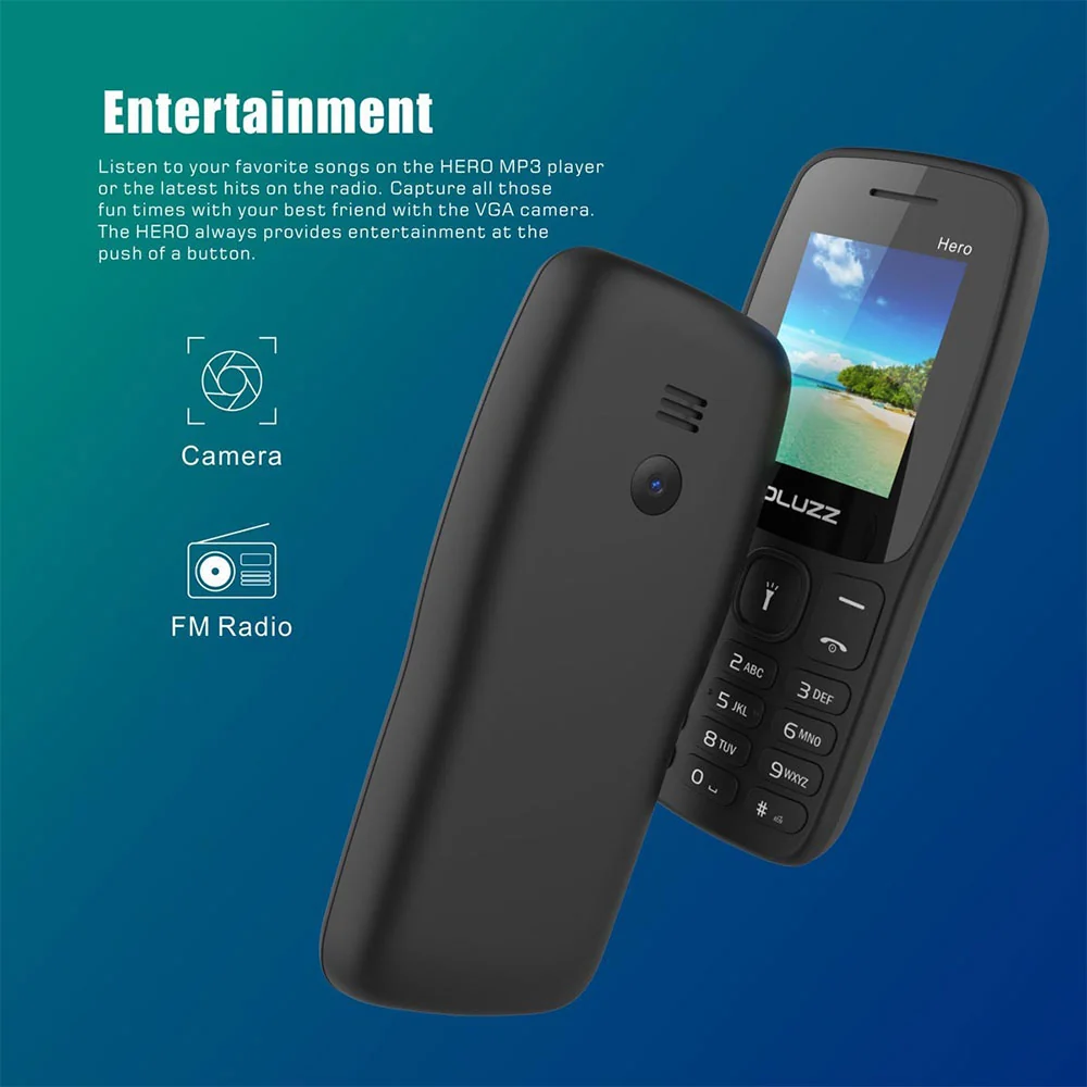 Pluzz Hero P5160c Dual Sim + Camera Mobile Phone - Black