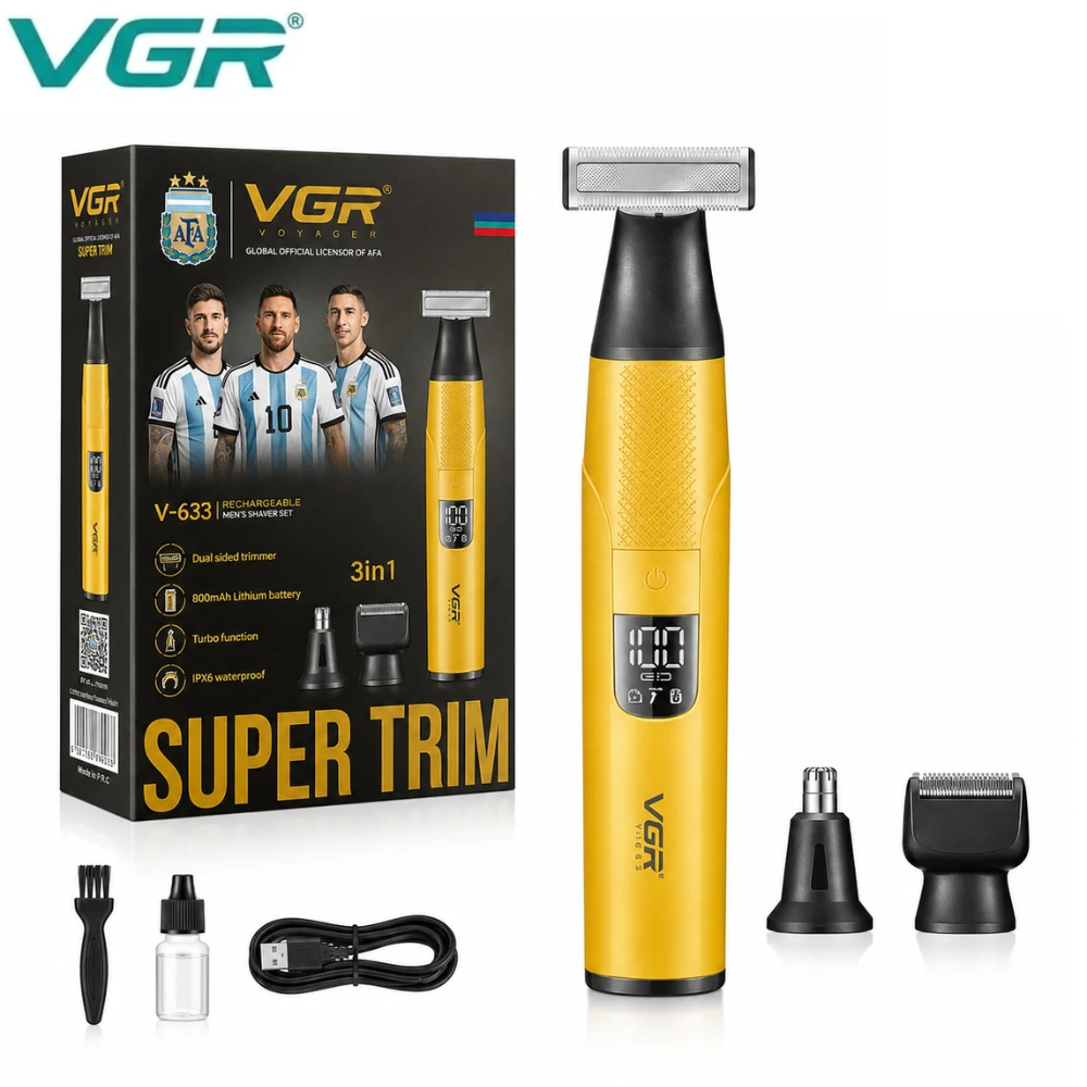 VGR V-633 3-in-1 Rechargeable Mens Shaver Set