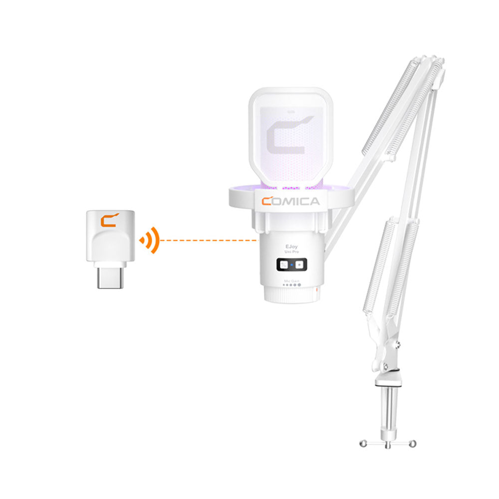 Comica EJoy Uni Pro RGB Wireless/USB-C Microphone - White