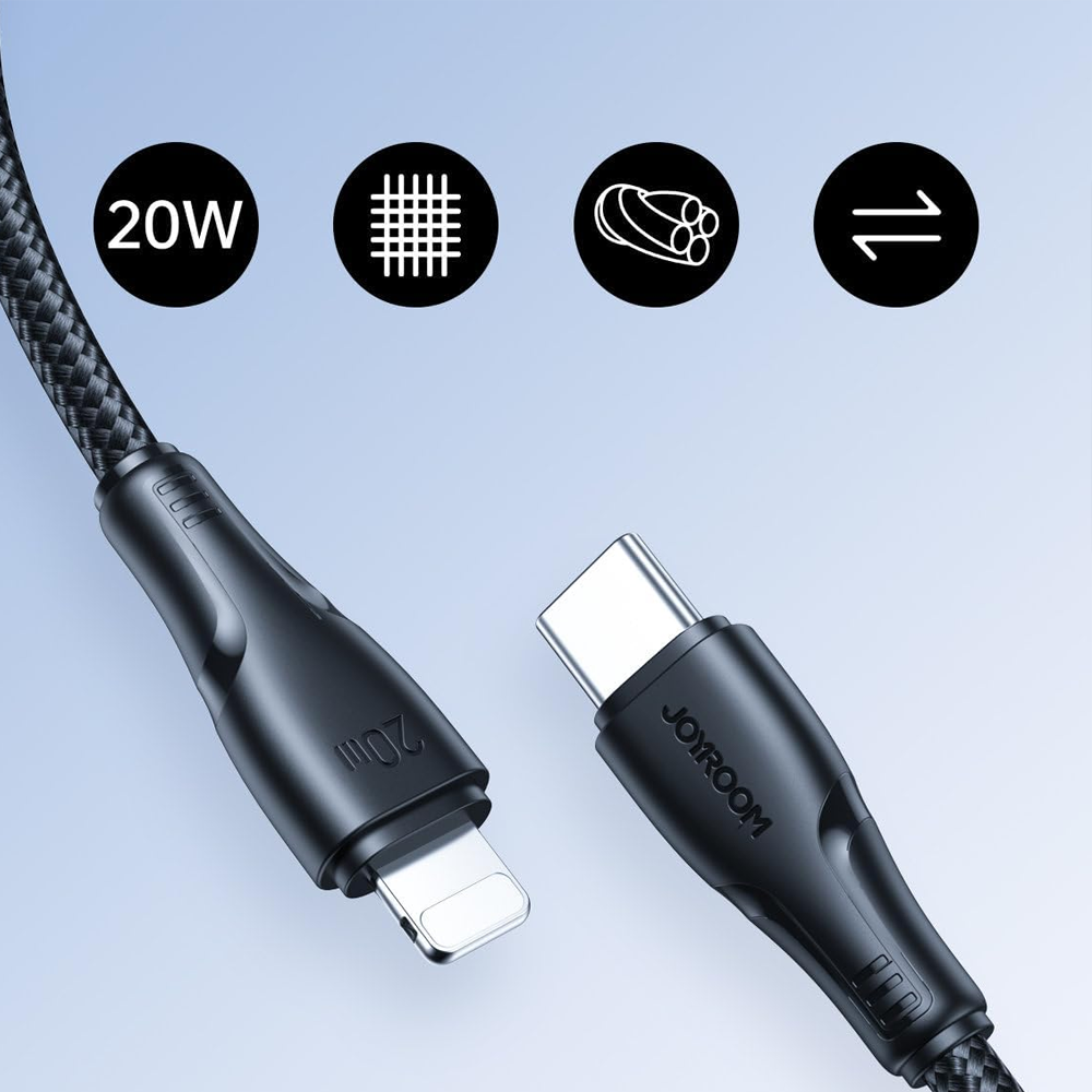 Joyroom S-A11 Type-C to Lightning Fast Charging Data Cable 25cm - Black
