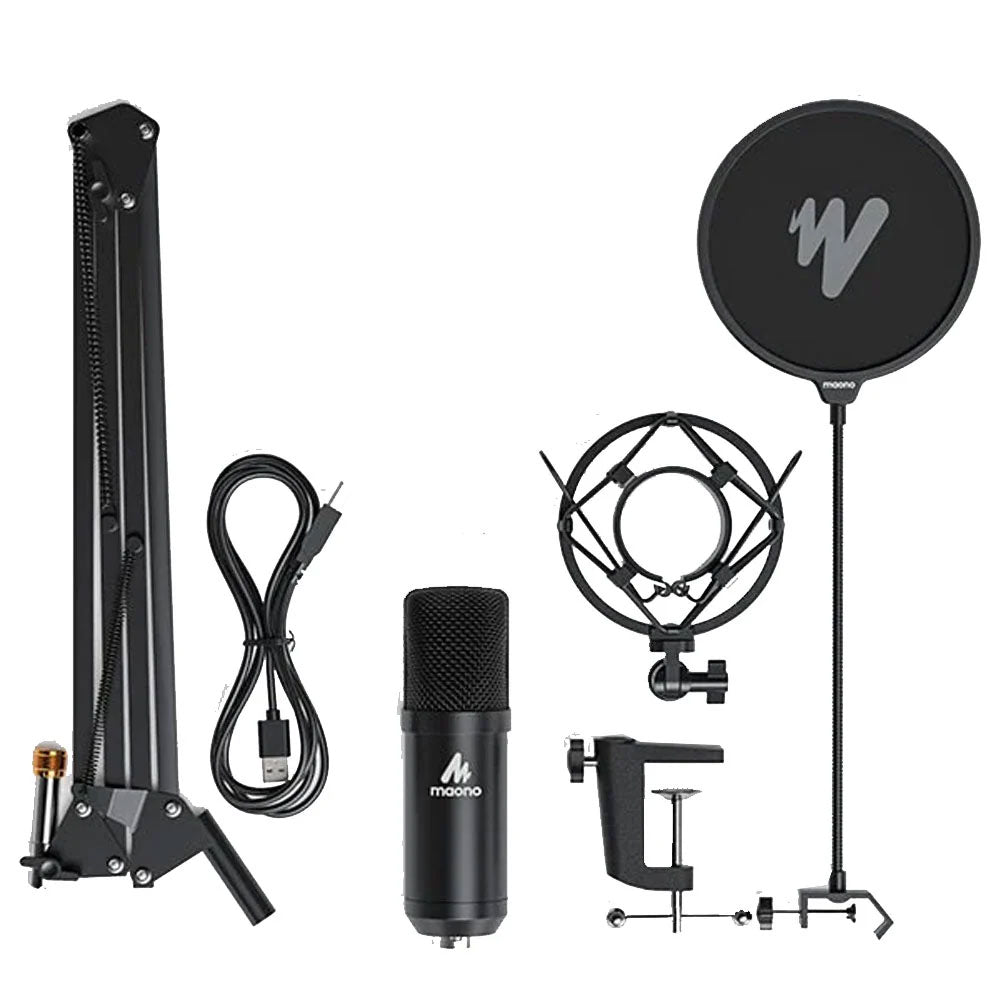 Maono AU-A04 Podcast Wired Microphone Kit - Black