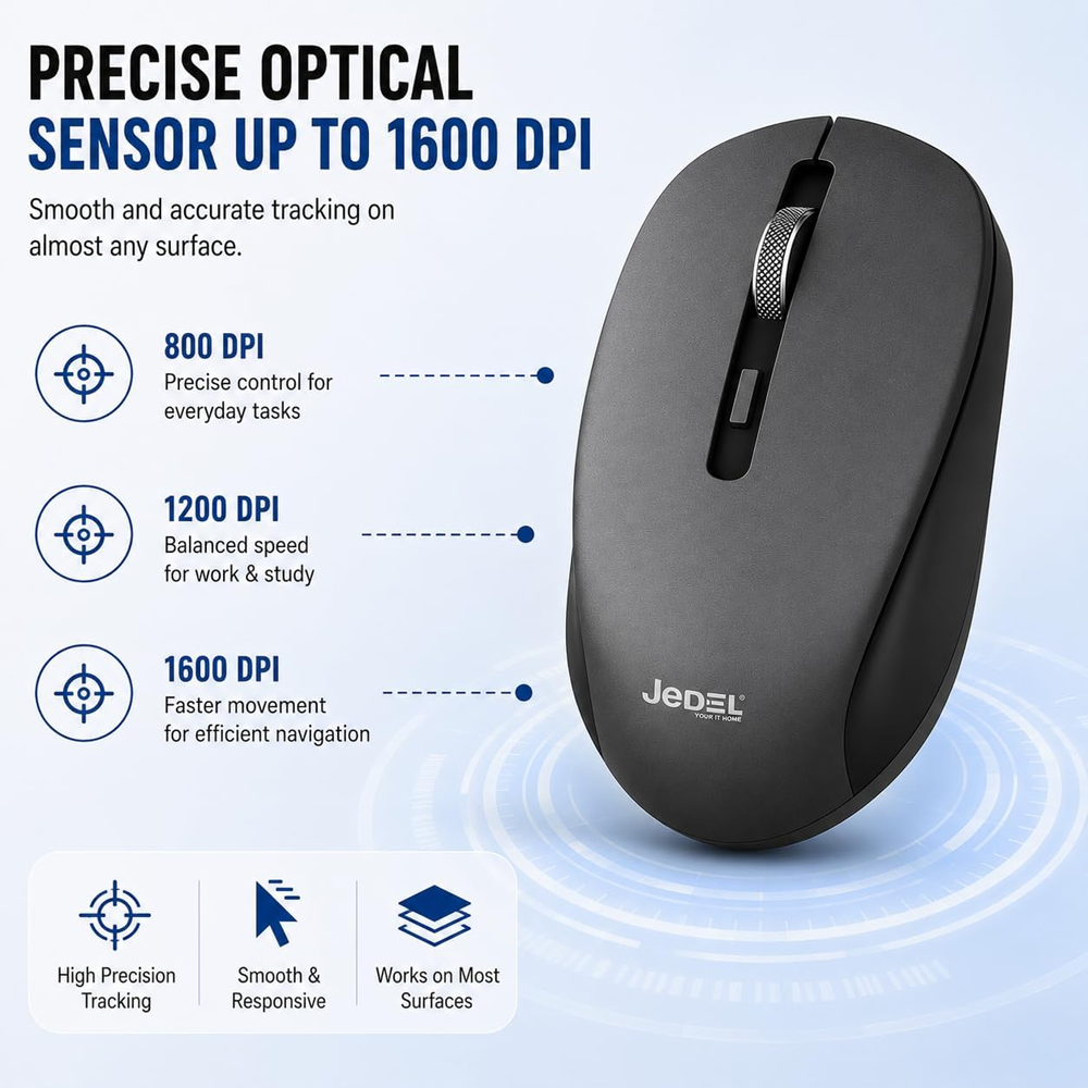 Jedel WD156 Rechargeable BLuetooth/Wireless Mouse