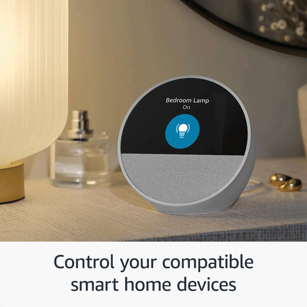 Amazon Echo Spot Smart Speaker & Alarm With Alexa - White
