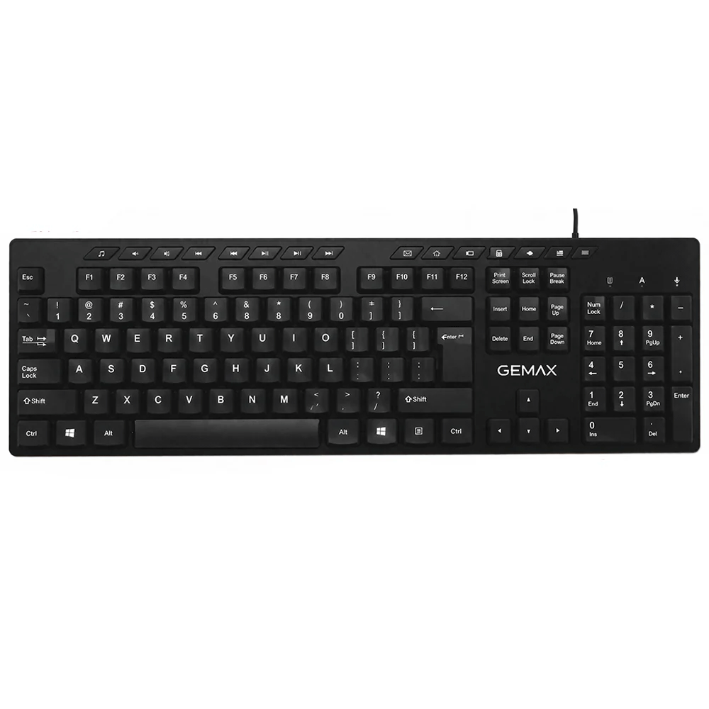 Gemax K519 Wired Multimedia Keyboard - Black