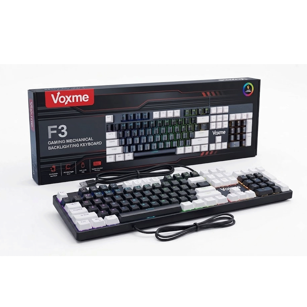 Voxme F3 Blue Switch Wired Type-C Mechanical Gaming Keyboard