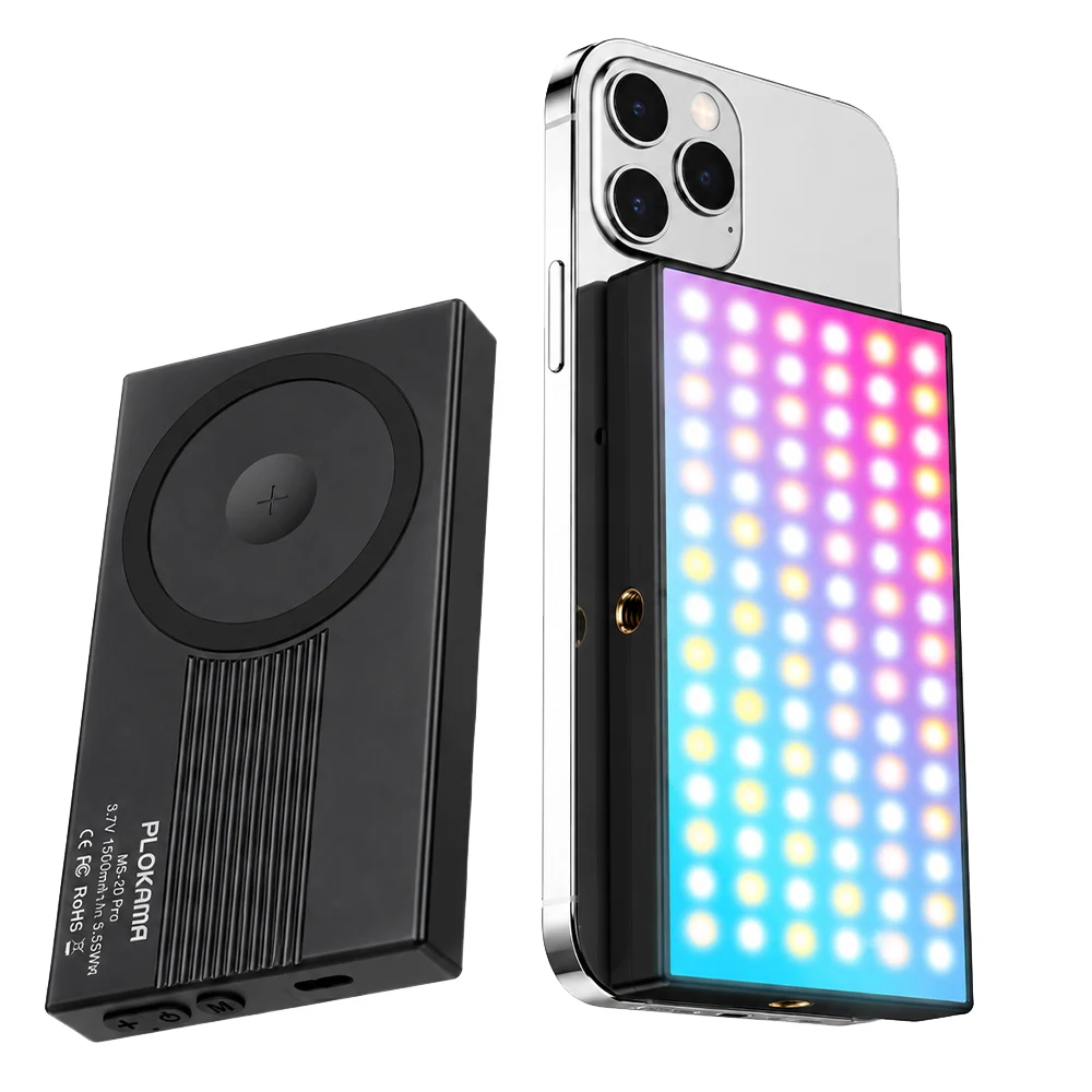 Plokama MS-20 Pro Rechargeable Magnetic RGB LED Light 11cm x 6.5cm