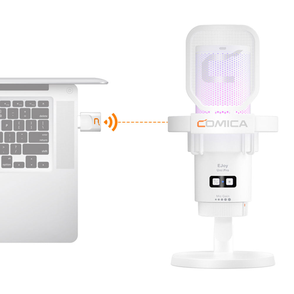 Comica EJoy Uni Pro RGB Wireless/USB-C Microphone - White