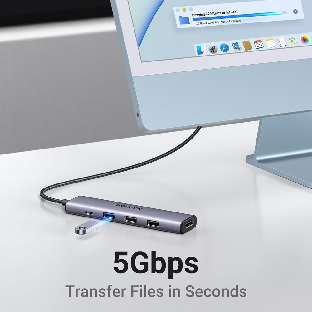 Ugreen 15495 5-in-1 Type-C HUB Converter to (Type-C - 3xUSB - HDMI )