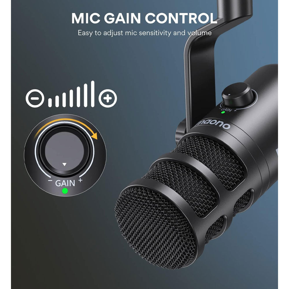 Maono PD100U Podcast Dynamic Wired Microphone - Black