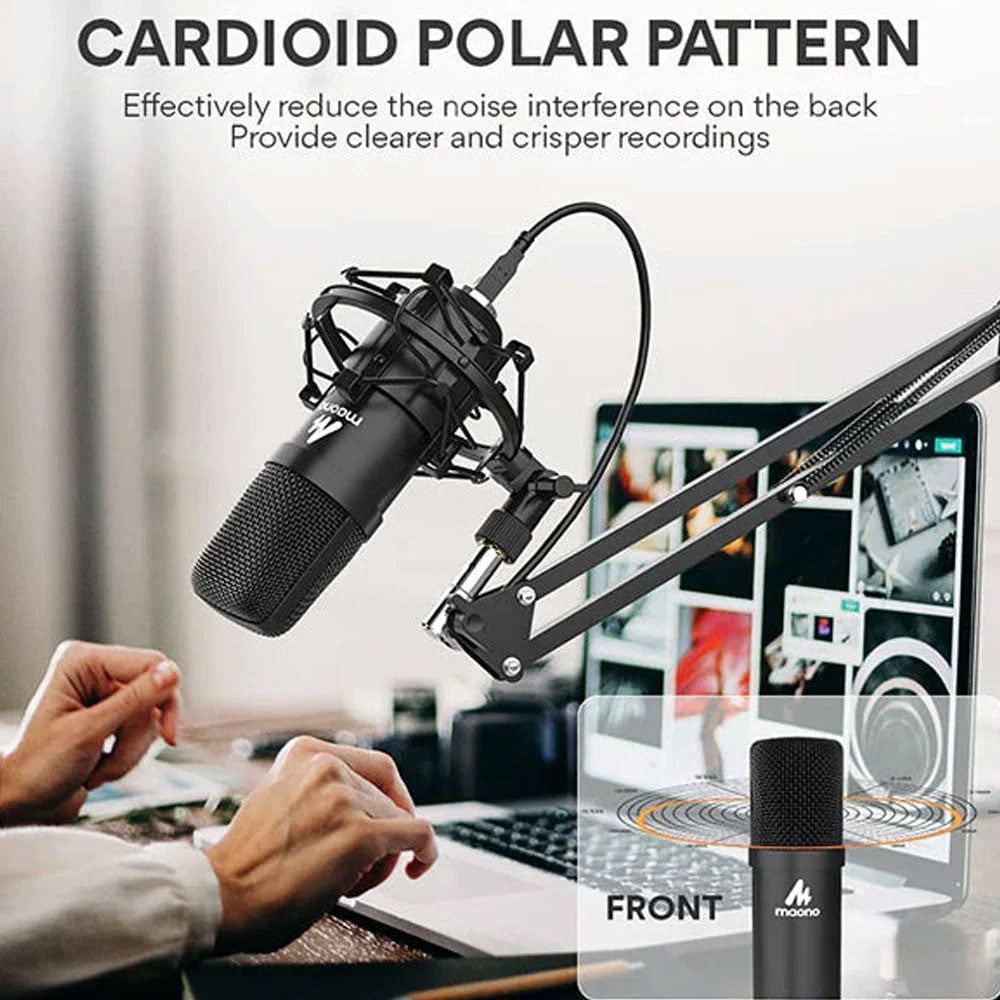 Maono AU-A04 Podcast Wired Microphone Kit - Black