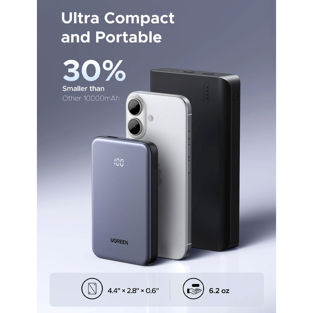 Ugreen PB507 75131B 20W IOS / 22.5W Android Fast Charging Power Bank 10000mAh - Gray