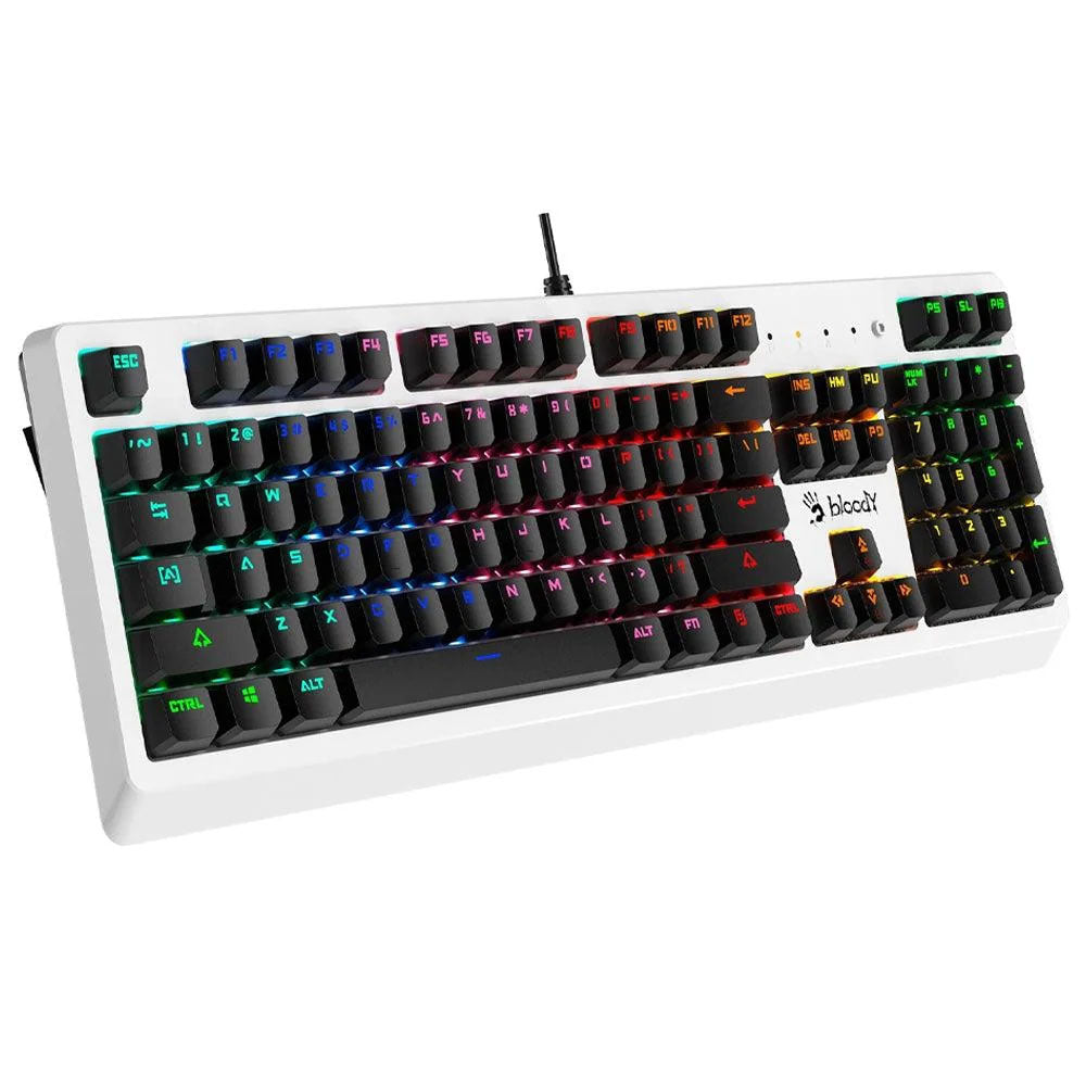 Bloody B810RC Blue Switch Wired RGB Gaming Keyboard - White