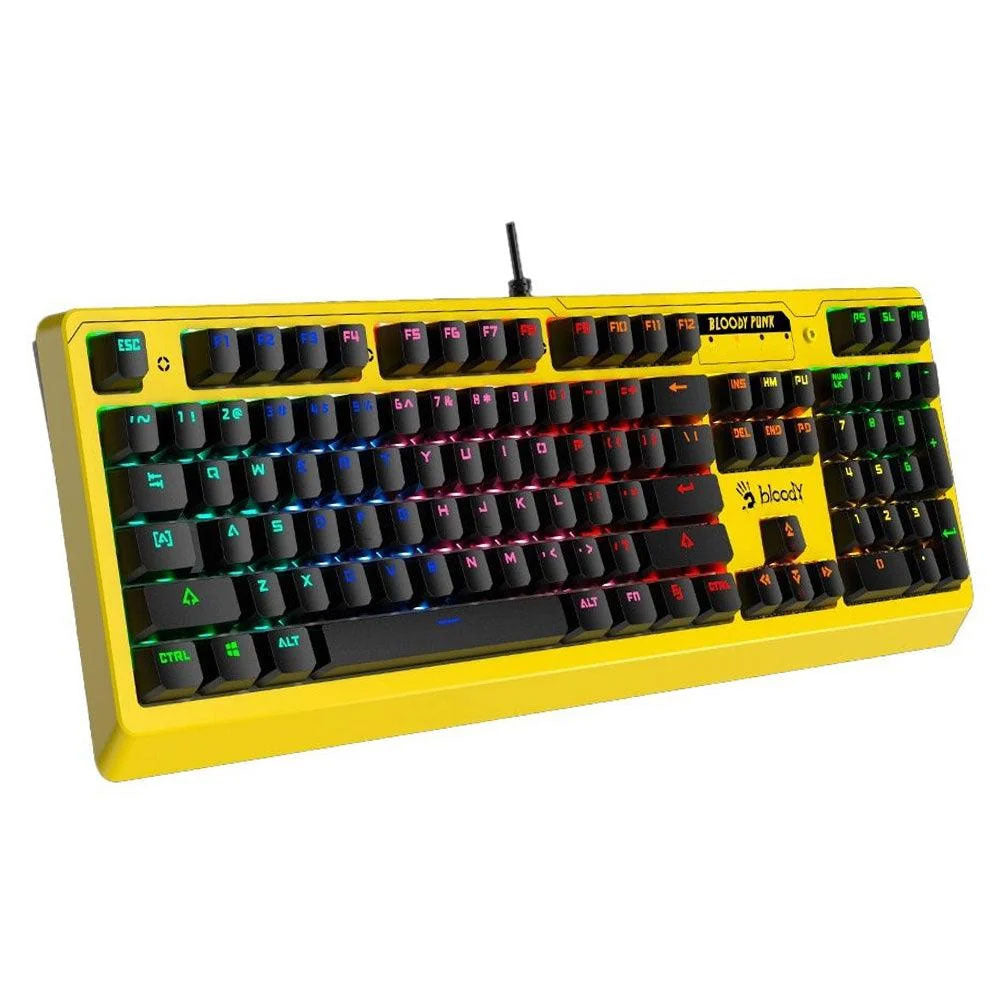Bloody B810RC Blue Switch Wired RGB Gaming Keyboard - Punk Yellow