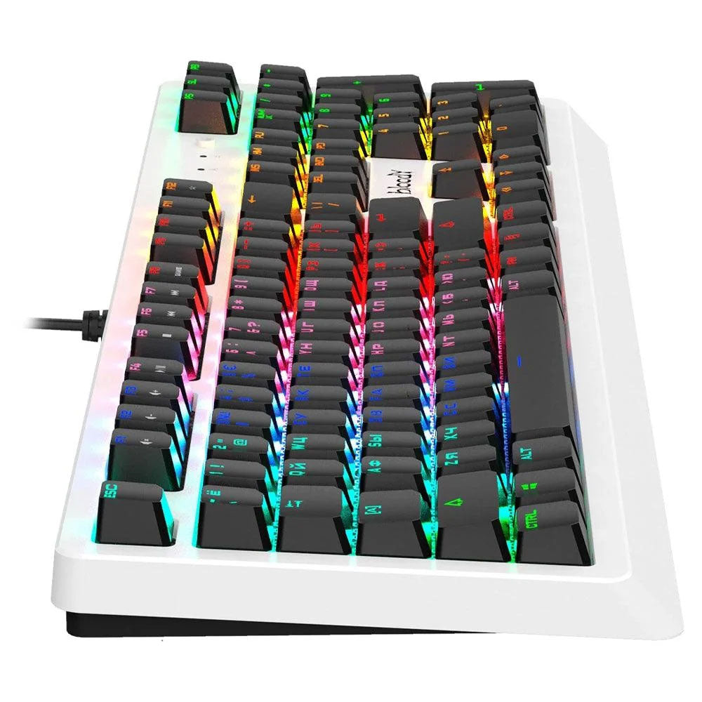 Bloody B810RC Blue Switch Wired RGB Gaming Keyboard - White