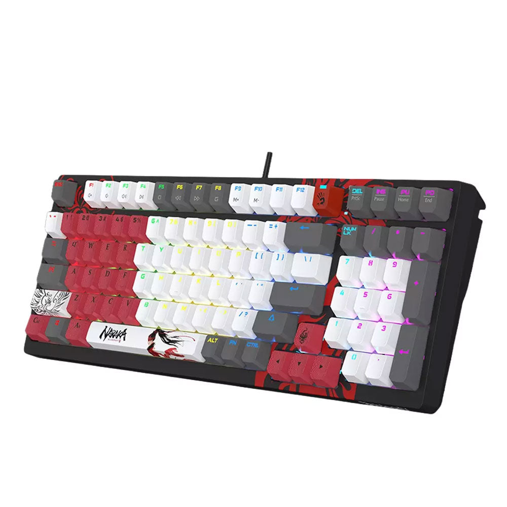 Bloody WS98 Red Plus Switch Bluetooth/Wireless & Wired Mechanical Gaming Keyboard - Naraka