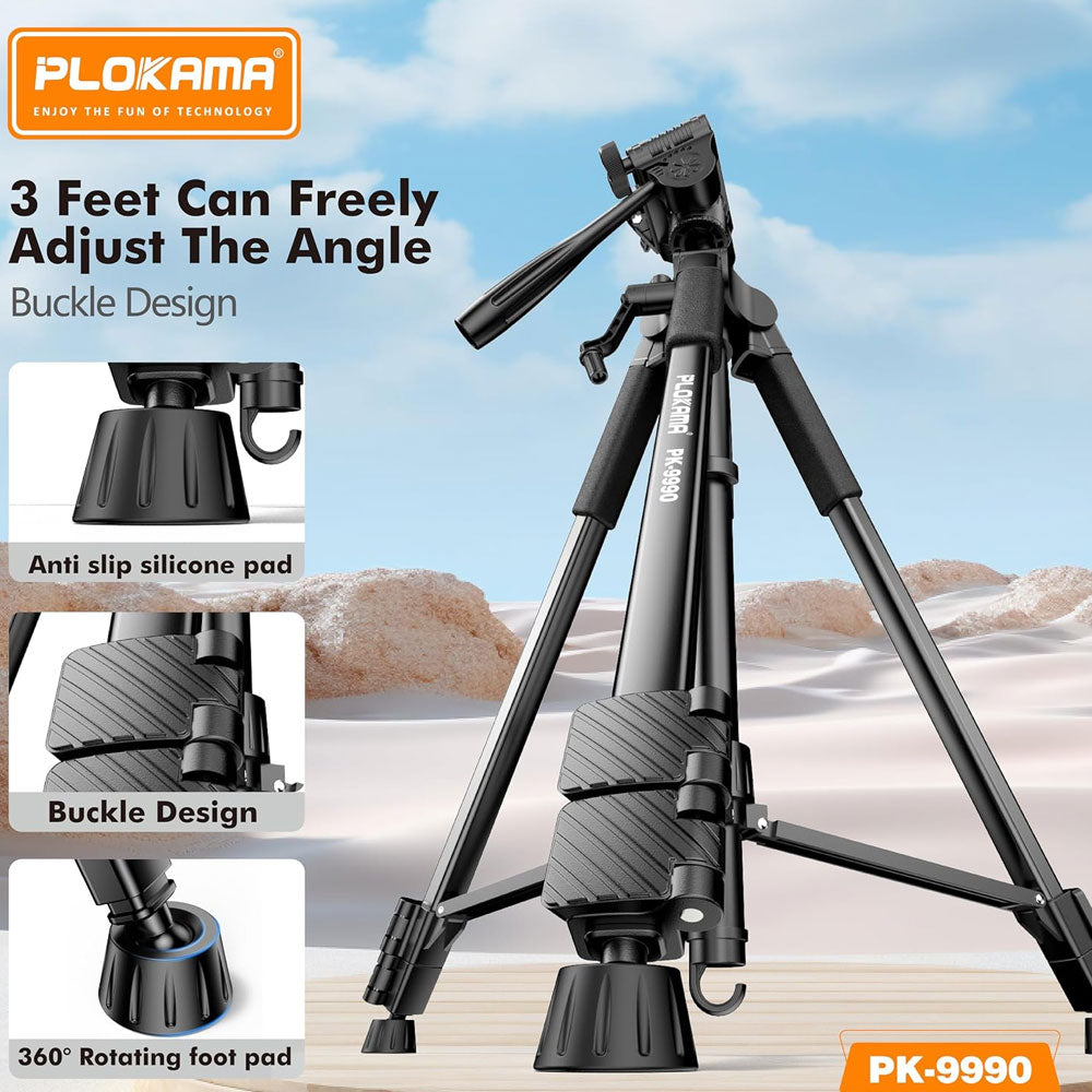 Plokama PK-9990 Camera/Camcorder Tripod 1.80m with Remote Control