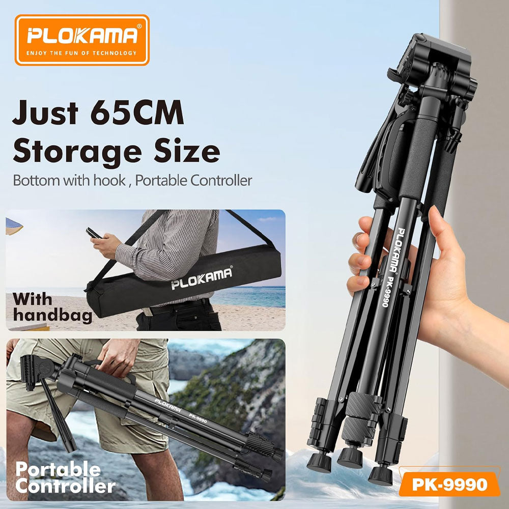 Plokama PK-9990 Camera/Camcorder Tripod 1.80m with Remote Control